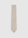 Reiss Oatmeal Tie In Brown