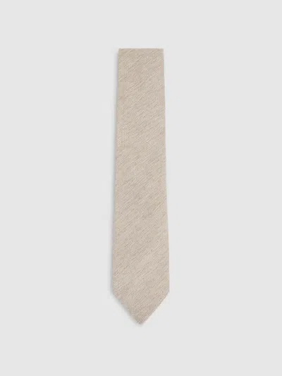 Reiss Oatmeal Tie In Brown