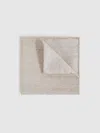 Reiss Oatmeal Wool Silk Textured Pocket Square In Neutral