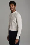 Reiss Stone Linen Grandad Collar Shirt In Stone