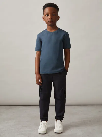 Reiss Ocean Blue Cotton Crew-neck T-shirt