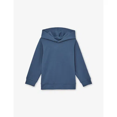 Reiss Kids' Ocean Blue Fabien Interlock Jersey Hoody 3-9