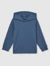 Reiss Ocean Blue Interlock Jersey Hoodie In Blue