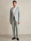 Reiss Ocean Green Warner Linen Slim-fit Suit Trousers In Gray