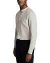 Reiss Stone Linen Grandad Collar Shirt In Stone
