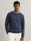 Reiss Oceanic Blue Wool-cashmere Reverse-seam Jumper In Blue