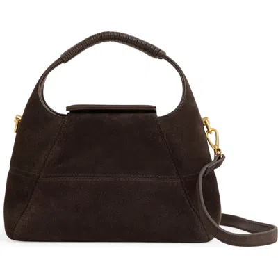 Reiss Octavia Suede Crossbody Bag In Green