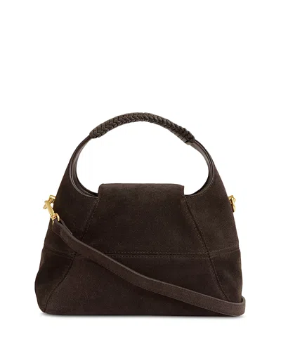 Reiss Octavia Suede Shoulder Bag In Brown