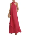Reiss Odell Linen-blend Halter Maxi Dress In Coral