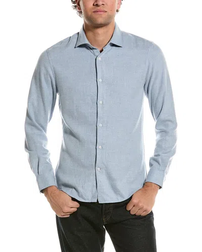 Reiss Oe Chaser Brushed Cotton Top In Blue
