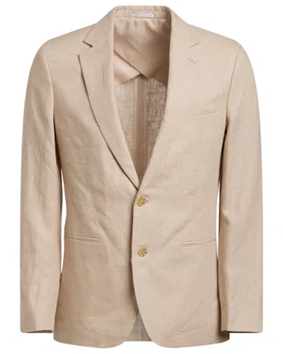 Reiss Oe Gosnold Linen Suit Jacket In Brown