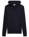 Reiss Mens Navy Blue Fabien Drawstring Regular-fit Stretch-jersey Hoody Xl