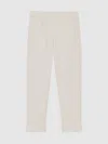 Reiss Off White 13-14 Yrs Relaxed-fit Pleated Tapered Trousers