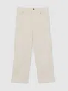 Reiss Off White 9-13 Yrs Straight-leg Carpenter Jeans In Neutral