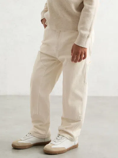 REISS REISS OFF WHITE HYDRO 3-9 YRS STRAIGHT-LEG CARPENTER JEANS
