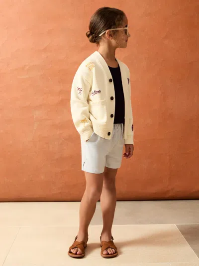 Reiss Kids' Off White 4-9 Yrs Smileyworld | Embroidery Cardigan Unisex Fit