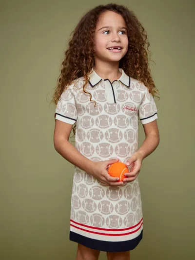 Reiss Kids' Off White 4-9 Yrs Smileyworld | Knitted Polo Dress In Neutral