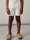 Reiss Off White 9-13 Yrs Stretch-cotton Textured Shorts