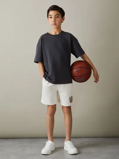 Reiss Off White Arto 3-9 Yrs Basketball-embroidered Shorts