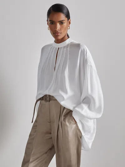 Reiss Off White Atelier Keyhole-neck Top