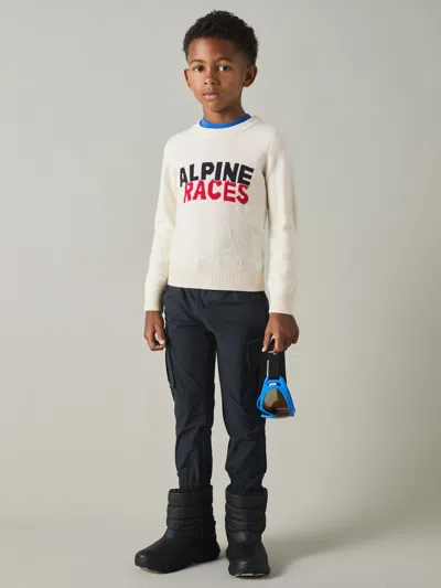 Reiss Off White 9-13 Yrs Wool-blend Alpine Race-intarsia Jumper