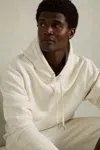 Reiss Off White Boulevard Cotton Fleece-back Drawstring Hoodie