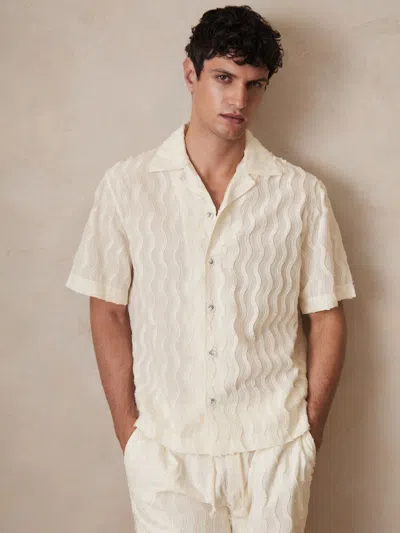 Reiss Off White | Ché Fringed-wave Shirt