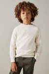 Reiss Off White Cloud Wool Blend Crew Neck Jumper
