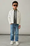 Reiss Off White Cotton-blend Work Jacket