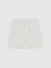 Reiss Off White Cotton Brand-embroidered Shorts