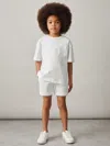 Reiss Off White Cotton Palm-embroidery Oversize T-shirt
