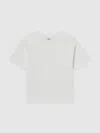 Reiss Off White Cotton Palm-embroidery Oversize T-shirt