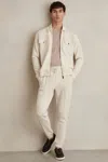 Reiss Off White Drawstring Jersey Joggers