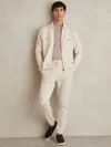 Reiss Off White Drawstring Jersey Joggers In White