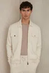 Reiss Off White Interlock Zip-through Overshirt