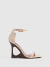 Reiss Off White Leather Strappy Wedge Heels In Neutral