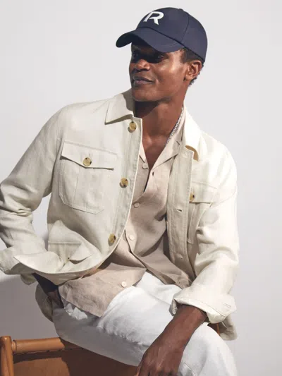 Reiss Off White Linen Four-pocket Safari Jacket