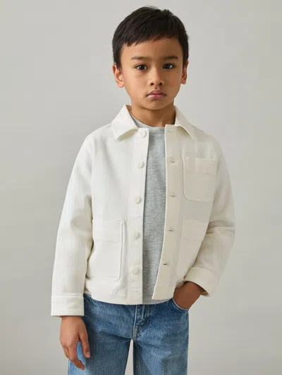Reiss Off White Mcduffy 3-9 Yrs Cotton-blend Work Jacket