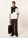 Reiss Off White Monogram Cotton Oversized T-shirt