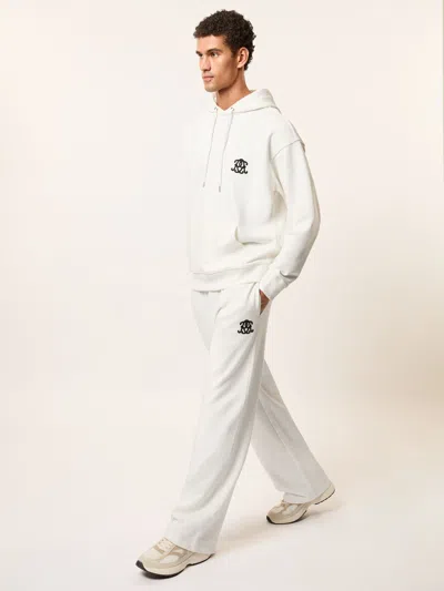 Reiss Off White Monogram Cotton Wide-leg Joggers