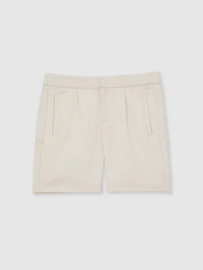 Reiss Off White Relaxed Drawstring Shorts