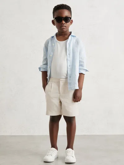 Reiss Off White Relaxed Drawstring Shorts