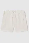 Reiss Off White Robin Teen Textured Drawstring Shorts
