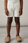 Reiss Off White 9-13 Yrs Stretch-cotton Textured Shorts In Off White