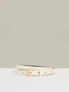 Reiss Off White Thin Leather Belt In Gold