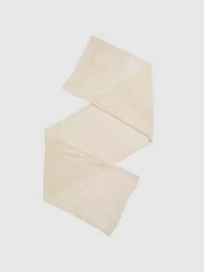 Reiss Off White Wool-cashmere Lightweight Scarf