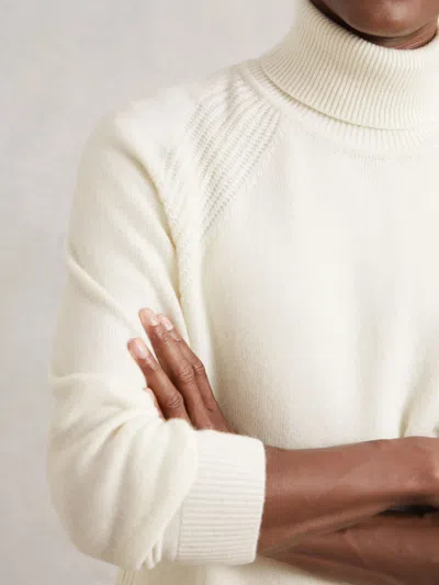 Reiss Off White Wool-cashmere Roll-neck Jumper