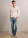 Reiss Off White Wool V-stitch Button-through Cardigan