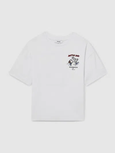 Reiss Off White 13-14 Yrs Cotton Oversized Match Day T-shirt