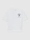 Reiss Off White 13-14 Yrs Cotton Varsity-league T-shirt